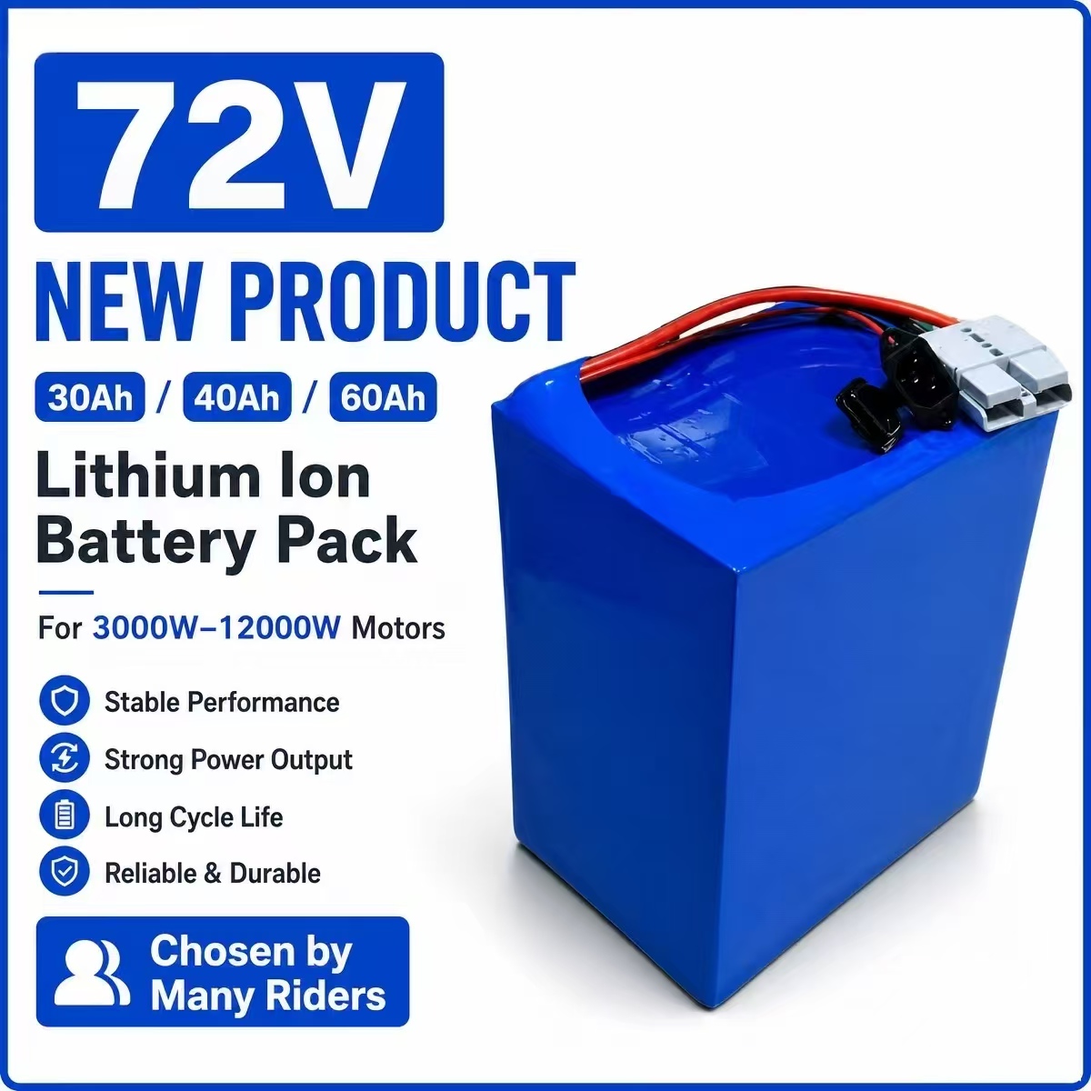 72V 30Ah Lifepo4 Battery Pack - แบตเตอรี่ลิเธียมไอออน 72V 30Ah 40AH 60Ah พร้อม