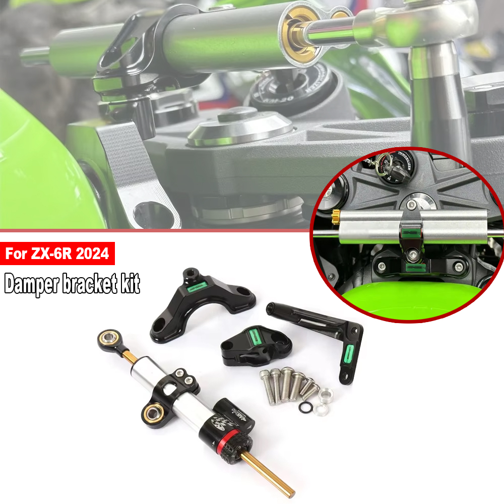 สำหรับ Kawasaki Ninja ZX 6R ZX - Steering Damper Stabilizer Kit Cnc บทวิจารณ์และราคา